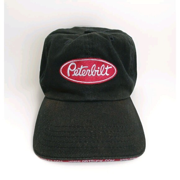 Peterbilt Trucker Cap Strap Back Gray Adjustable Hat Trucking Big Rig Norfolk - Picture 2 of 7